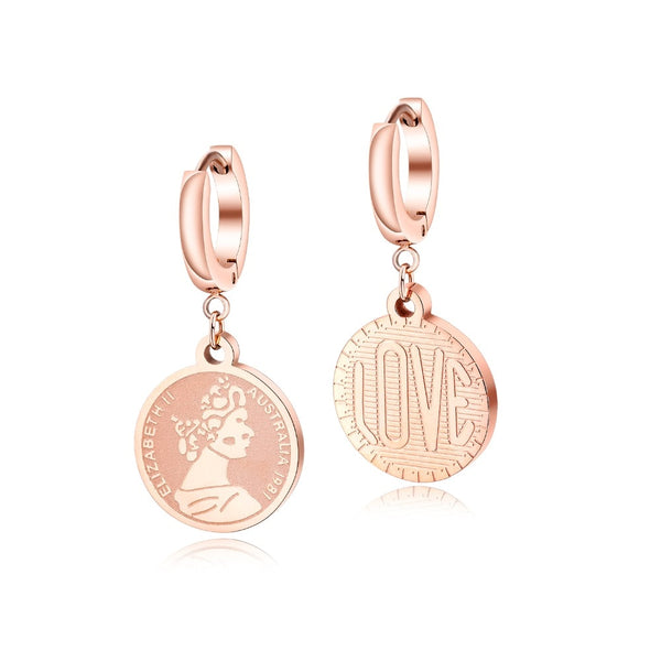 Round coin Hoop Earrings For Women