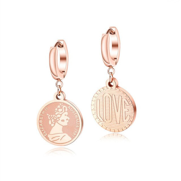 Round coin Hoop Earrings For Women