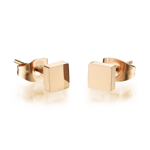 Simple Small Square Design Stud Earrings For Woman
