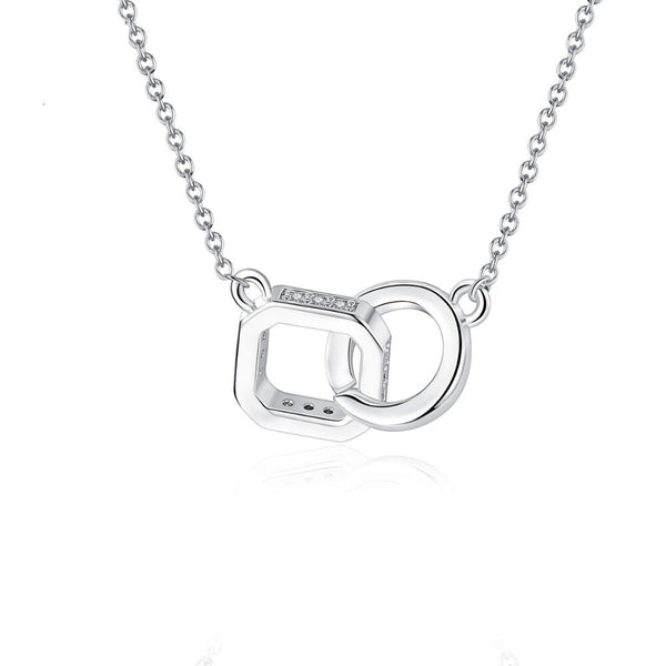 Fashion Triangles and squares Geometric  Necklace