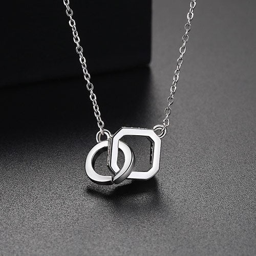 Fashion Triangles and squares Geometric  Necklace