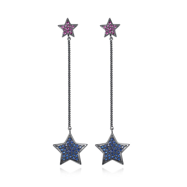 Fashion Blue Zirconia Crystal Double