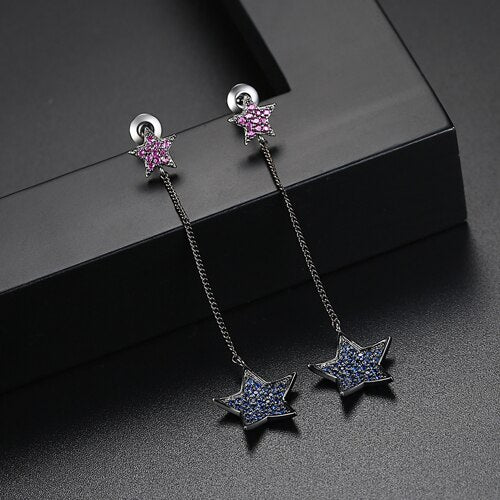 Fashion Blue Zirconia Crystal Double
