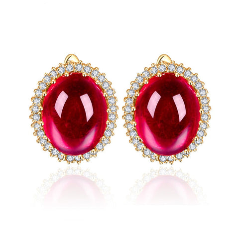 Luxury Noble Oval Cutting Garnet Color Stone