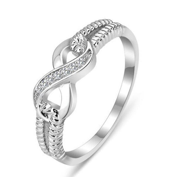 Classic Infinite sign inlay Cubic Zirconia Rings