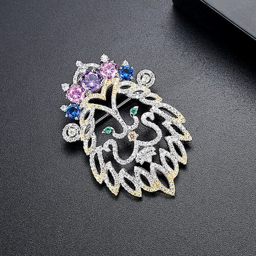 Luxury Elegent Lion's head Brooches