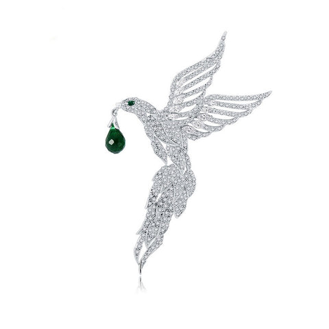 Luxury Delicate Micro Paved Tiny Zircon Crystal Eagle Shape Animal Brooches Women Wedding Party Jewelry Accessories 4 colors