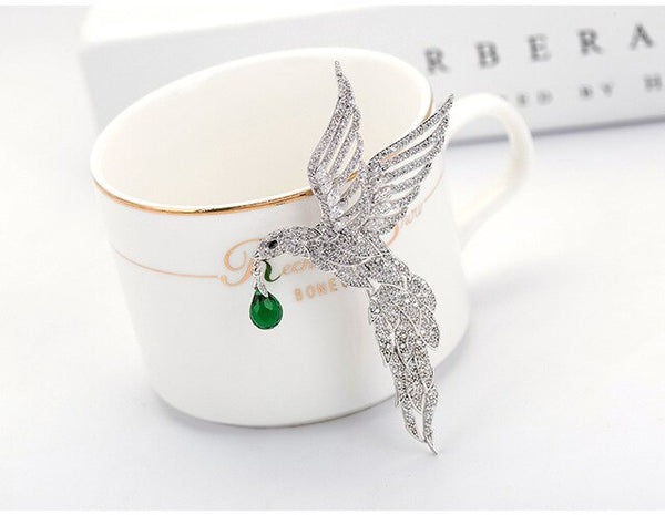 Luxury Delicate Micro Paved Tiny Zircon Crystal Eagle Shape Animal Brooches Women Wedding Party Jewelry Accessories 4 colors