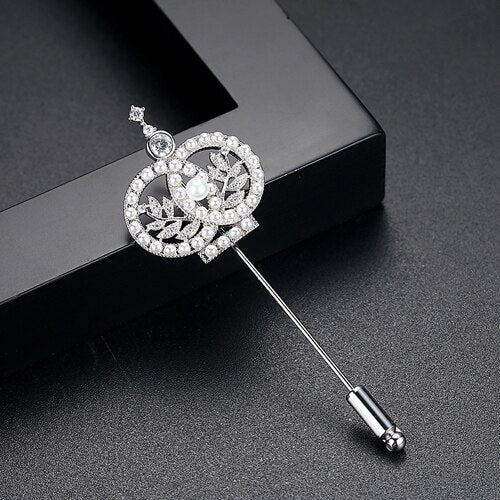 Fashion crown leaves Brooch