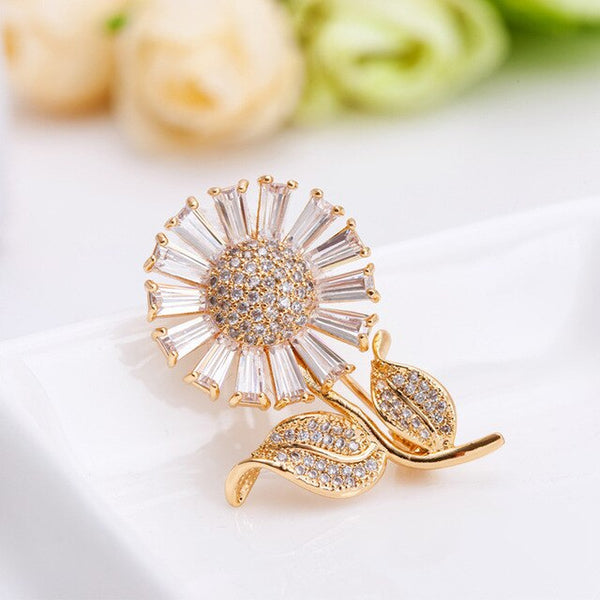 Fashion Big Sun Flower Brooch